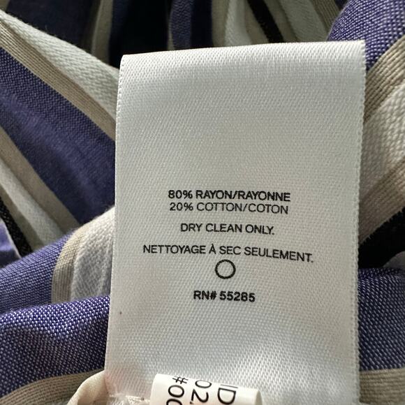 Express Striped Tie Front Wide Leg Cropped Culottes Pants - Picture 7 of 7